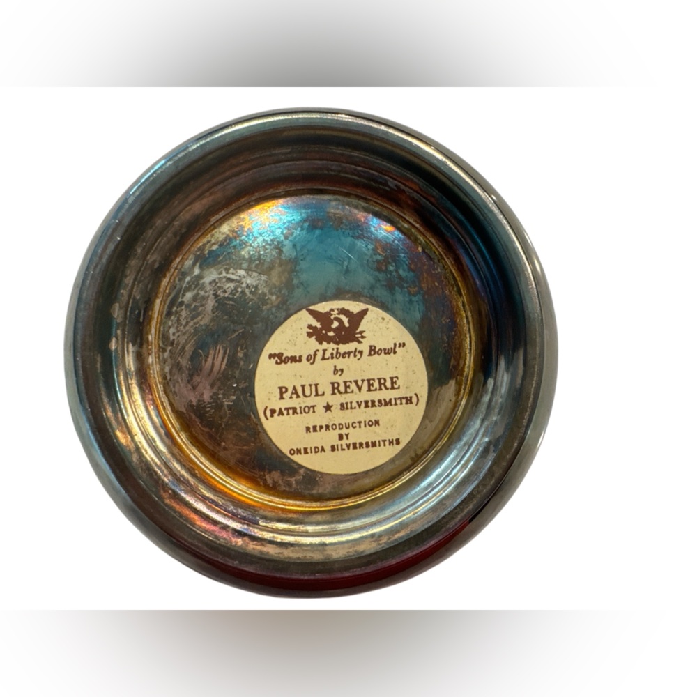 Sons of Liberty Bowl (AKA the Liberty Bowl or Revere Bowl) with Blue Enamel - Picture 3 of 5